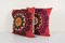 Suzani Red Cushion Covers, Set of 2 2