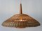 Large Modern Rattan & Copper Pendant Lamp, 1970s 13