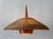 Large Modern Rattan & Copper Pendant Lamp, 1970s, Image 14