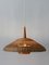 Large Modern Rattan & Copper Pendant Lamp, 1970s 12