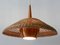 Large Modern Rattan & Copper Pendant Lamp, 1970s 8
