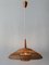 Large Modern Rattan & Copper Pendant Lamp, 1970s 4