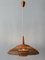 Large Modern Rattan & Copper Pendant Lamp, 1970s, Image 4