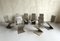 French Zig-Zag Chairs in Steel, 1950, Set of 8 15