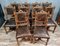 Renaissance Esszimmerstühle aus Nussholz & geprägtem Leder, 1850er, 10er Set 1