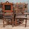 Renaissance Esszimmerstühle aus Nussholz & geprägtem Leder, 1850er, 10er Set 2