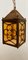 Brass Lantern Hanging Light in Amber Glass 10