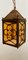 Brass Lantern Hanging Light in Amber Glass, Image 10
