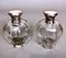 Art Deco Italian Crystal Toiletry Bottles and Silver Lid, Set of 2 2
