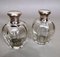 Art Deco Italian Crystal Toiletry Bottles and Silver Lid, Set of 2 4