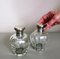 Art Deco Italian Crystal Toiletry Bottles and Silver Lid, Set of 2 16