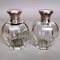 Art Deco Italian Crystal Toiletry Bottles and Silver Lid, Set of 2 3