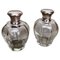 Art Deco Italian Crystal Toiletry Bottles and Silver Lid, Set of 2 1