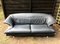 Blue-Grey Sofa in Leather from Saporiti Italia, 1980s 3