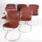 Vintage Chairs in Leather and Chrome, Set of 6 8