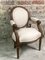 Louis XVI Style Carved Walnut Armchair with Beige Upholstery 2