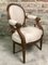 Louis XVI Style Carved Walnut Armchair with Beige Upholstery, Image 6