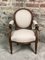 Louis XVI Style Carved Walnut Armchair with Beige Upholstery 1