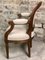Louis XVI Style Carved Walnut Armchair with Beige Upholstery, Image 8