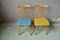 Scandinavian Yellow and Blue Chairs, Set of 2 3