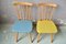 Scandinavian Yellow and Blue Chairs, Set of 2, Image 4