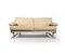 Pieff Mandarin Two Seat Sofa in Cream Leather and Chrome 1