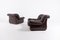 Sculptural Leather Armchairs, Italy, 1970s, Set of 2 3