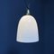 Opaline Glass Hanging Lamp with Brass Fixture, Image 5