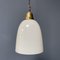 Opaline Glass Hanging Lamp with Brass Fixture 1