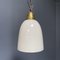 Opaline Glass Hanging Lamp with Brass Fixture 11