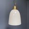 Opaline Glass Hanging Lamp with Brass Fixture, Image 11