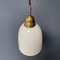 Opaline Glass Hanging Lamp with Brass Fixture 13