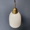 Opaline Glass Hanging Lamp with Brass Fixture, Image 13