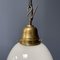 Opaline Glass Hanging Lamp with Brass Fixture 14