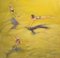 Birgitte Lykke Madsen, Three Swimmers in Yellow Sand, 2022, Oil on Canvas 1