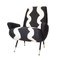 Moderne italienische Sessel mit Beinen aus Leinen & Messing, 1950er, 2er Set 2