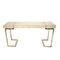 Modern Italian Travertine Top and Brass Chromed Base Console Table, 1970s 5
