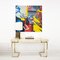 Modern Italian Travertine Top and Brass Chromed Base Console Table, 1970s, Image 6