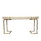 Modern Italian Travertine Top and Brass Chromed Base Console Table, 1970s 2