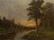 Wald & Fluss Landschaftsmalerei, frühes 20. Jh., Öl auf Karton, gerahmt 2
