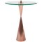 Copper Side Table with Glass Top 1