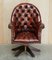 Fauteuil de Direction Chesterfield Captains Vintage en Cuir Marron 2