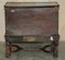 Antique Equestrian Leather Clad Painted Chest on Stand 13