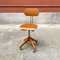 Mid-Century Italian Industrial Beech and Metal Drafting Machine Stool, 1960s 2