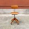 Mid-Century Italian Industrial Beech and Metal Drafting Machine Stool, 1960s 3