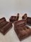 Amanta Brown Chocolat Elements by Mario Bellini for B&B Italy,1960s, Set of 4 4