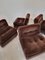 Amanta Brown Chocolat Elements by Mario Bellini for B&B Italy,1960s, Set of 4 1