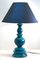 Large Chinese Table Lamp in Turquoise Glazed Ceramic, Image 2