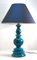 Grande Lampe de Bureau en Céramique Émaillée Turquoise 4