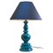 Large Chinese Table Lamp in Turquoise Glazed Ceramic 1